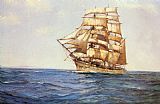 Montague Dawson Canvas Paintings - The Old White Barque